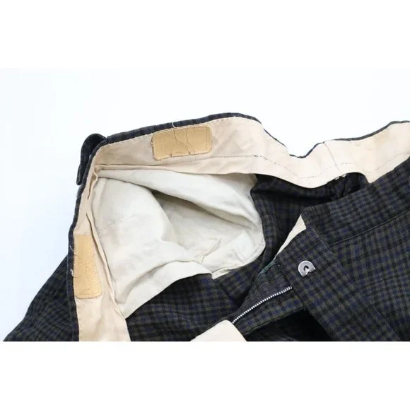 Vintage 30s Mens Size 32x28 Distressed Wool Wide Leg Pants Trousers Plaid USA